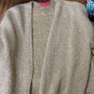 Lilly Pulitzer gold sparkle cardigan size XL